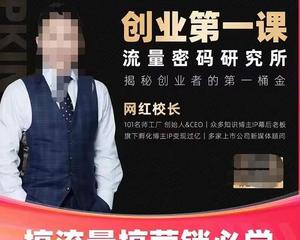 网红校长创业第一课流量密码研究所,搞流量搞营销必学